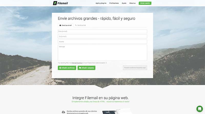 Filemail compartir archivos grandes