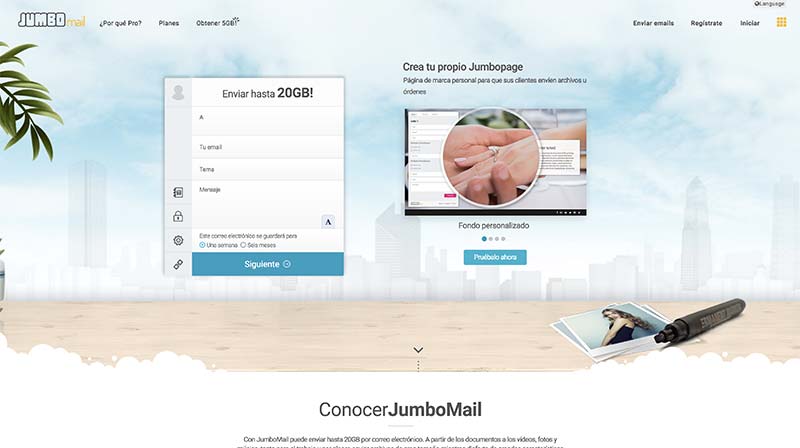 Jumbo Mail compartir archivos grandes