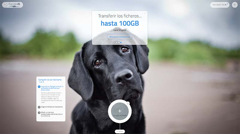 Transferxl compartir archivos grandes