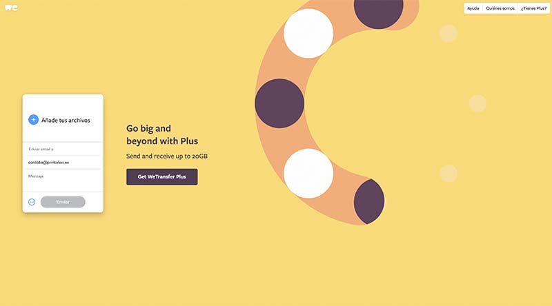 wetransfer compartir archivos grandes