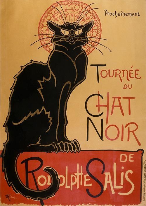 diseño carteles Cartel anunciador de la gira del cabaret Le Chat Noir