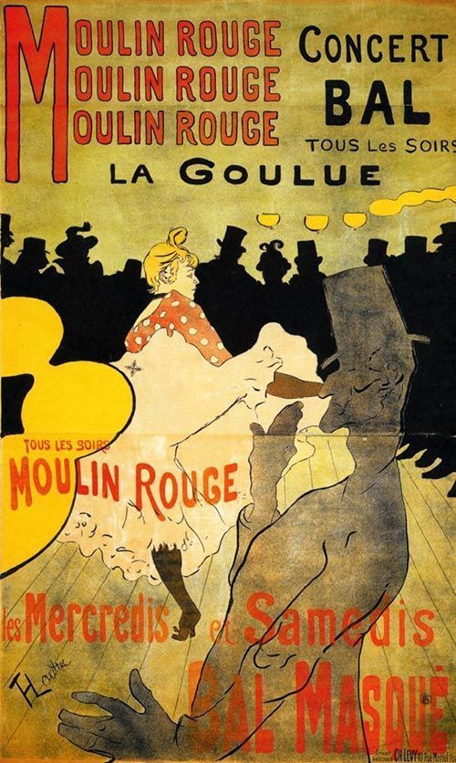 diseño de carteles Cartel Moulin Rouge La Goulue Toulouse Lautrec