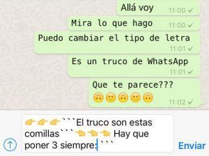 Cambio de letra en WhatsApp
