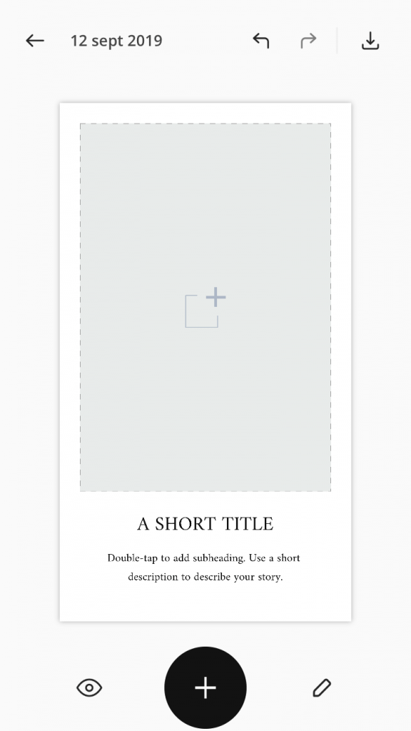 Crear historia para Instagram en Unfold