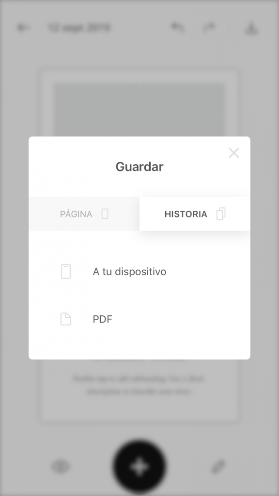 Guardar historia para Instagram en Unfold