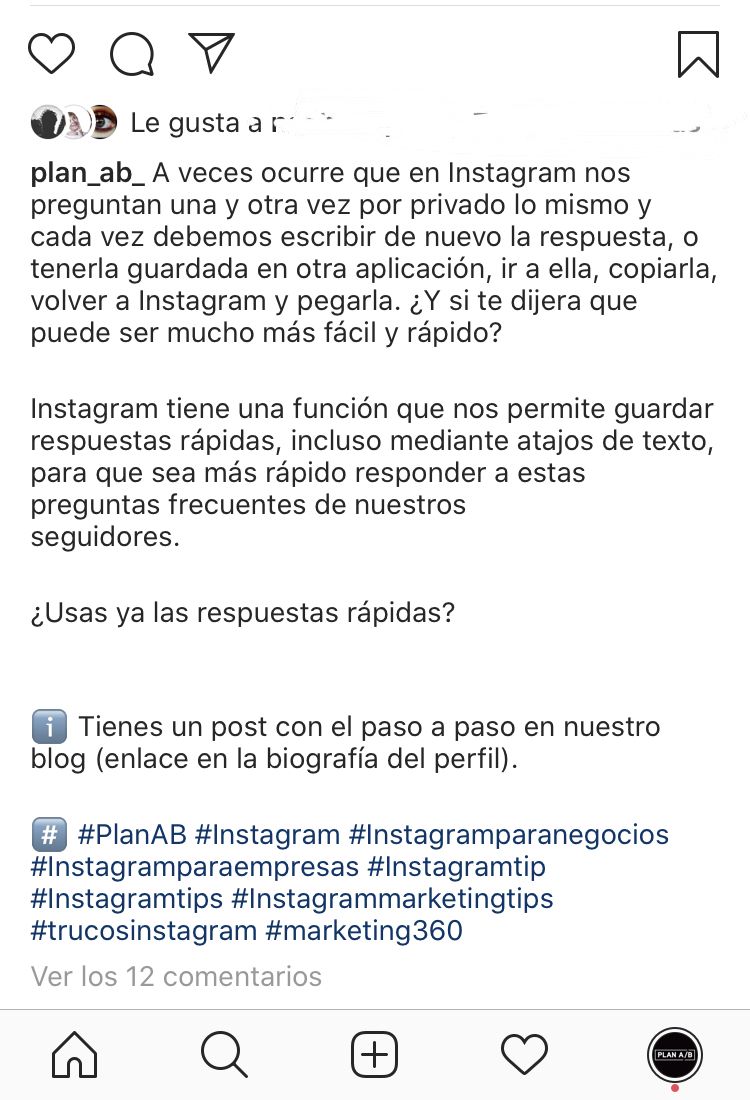 Hashtags en el pie de foto de Instagram