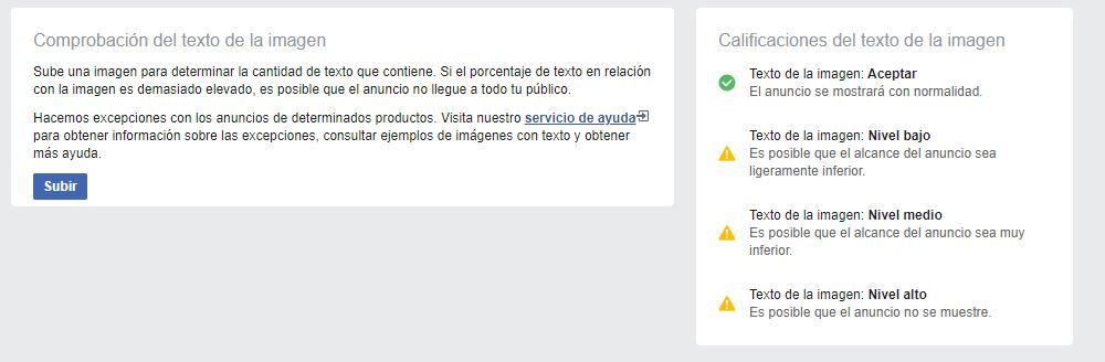 Herramienta superposición de texto de Facebook