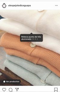 Producto etiquetado Instagram