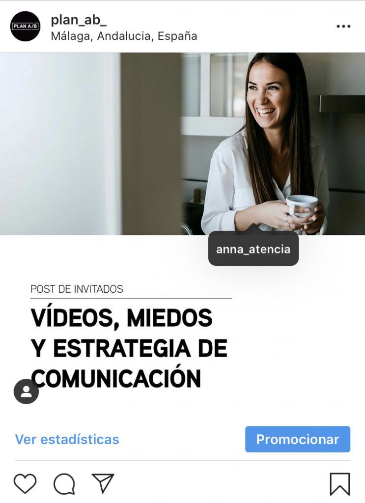 Etiquetar personas en Instagram