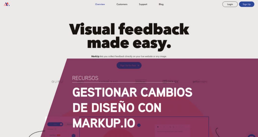 gestionar cambios revision diseno markup